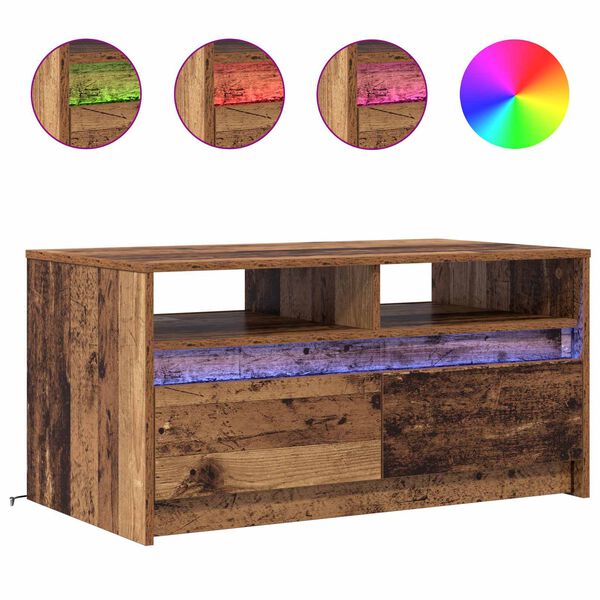 vidaXL Sohvap&ouml;yt&auml; Vanha puu 90 x 50 x 45 cm Tekninen puu