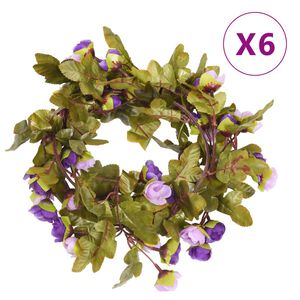 vidaXL kukkaseppeleet 6 kpl vaalea violetti 215 cm