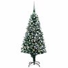 vidaXL keinotekoinen joulukuusi LED-valoilla ja pallosetill&auml; ja k&auml;vyill&auml; 150 cm