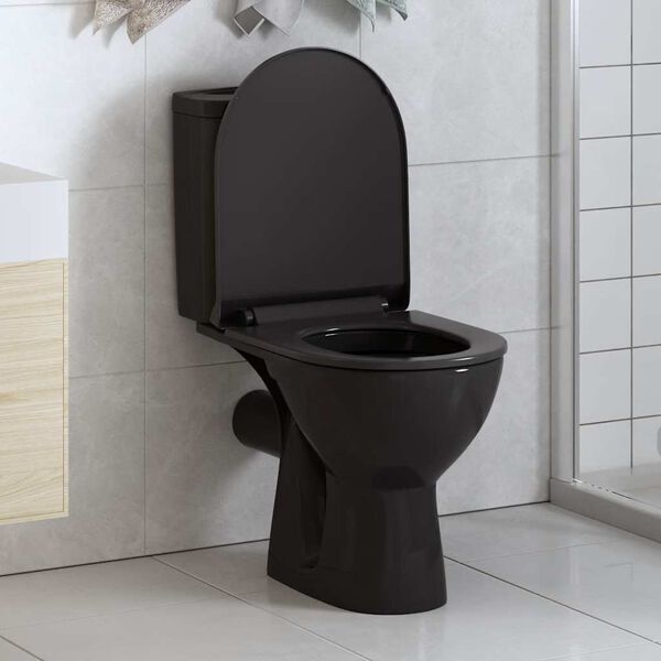 vidaXL Soft-close WC-istuin pikakiinnityksell&auml; musta