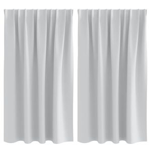 vidaXL Piment&auml;v&auml; verho renkailla 2 pcs Vaalea harmaa 140 x 140 cm
