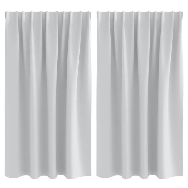 vidaXL Piment&auml;v&auml; verho renkailla 2 pcs Vaalea harmaa 140 x 140 cm