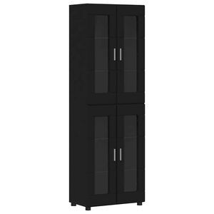 vidaXL Korkea kaappi FLORIN 60 x 35 x 182 cm Musta Tekninen puu