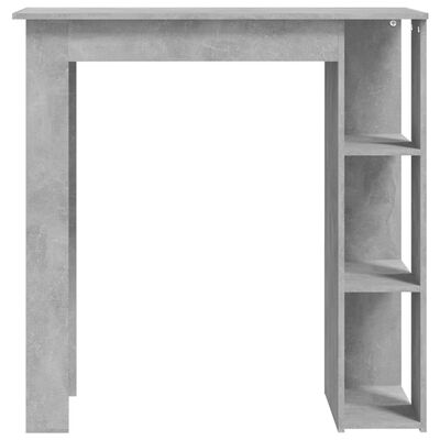 vidaXL Baaripöytä hyllyllä betoninharmaa 102x50x103,5 cm lastulevy