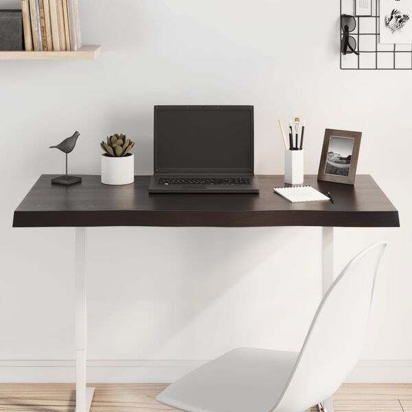 vidaXL Pöytälevy ruskea 100x50x(2-4)cm käsitelty täystammi elävä reuna