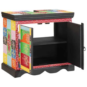 vidaXL Pesuallaskaappi ovella Ruskea 60 x 35 x 55 cm Kiinte&auml; mango puu