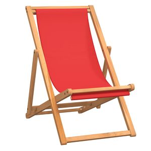 vidaXL Kokoontaitettava tuoli, massiivitiikist&auml;, punainen