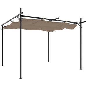 vidaXL Pergola sis&auml;&auml;nvedett&auml;v&auml; katto taupe 295x292x230 cm