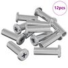 vidaXL Lukituspultti 12 kpl Hopea M6 x 25 mm Ter&auml;s