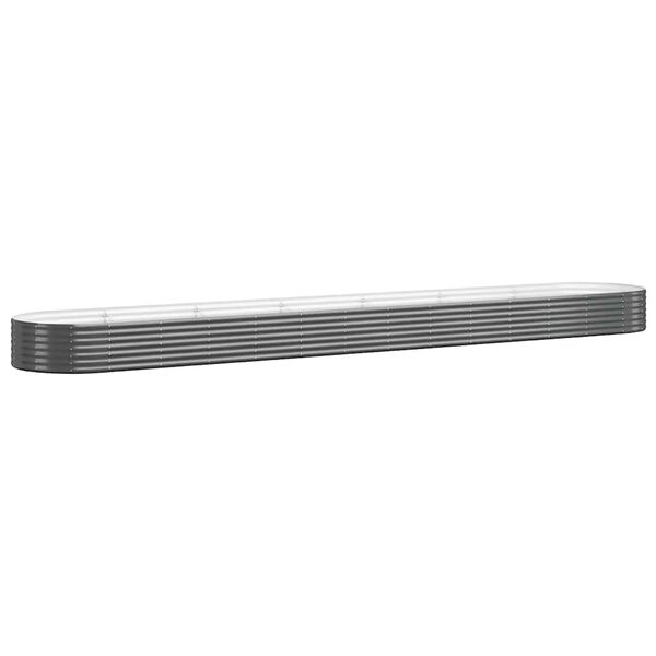 vidaXL Korotettu kukkalaatikko galvanoitu teräs 544x100x36cm antr.