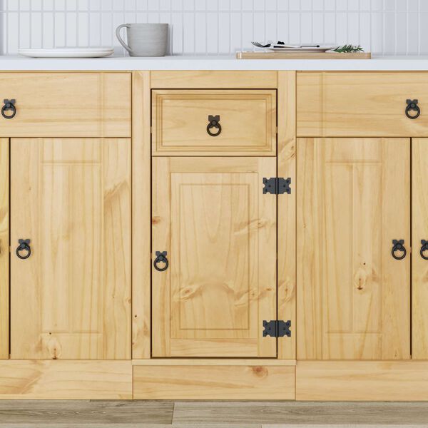 vidaXL Kaappi hyllyll&auml; Hunaja 40 x 46 x 81,5 cm Massiivinen m&auml;nty