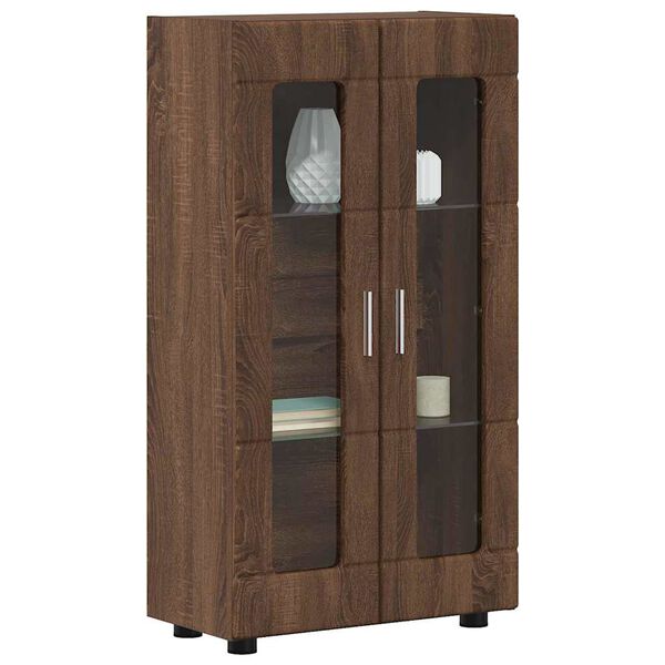 vidaXL Sivup&ouml;yt&auml; hyllyll&auml; Ruskea tammi 55,5 x 29 x 103 cm Tekninen puu