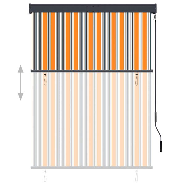 vidaXL Ulkorullaverho 120x250 cm keltainen ja sininen