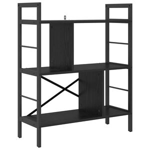 vidaXL Kirjahylly 5 tasoa 75 x 30 x 91 cm Tekninen puu Musta tammi.