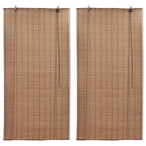 vidaXL Bambu rullaverhot 2kpl ruskea 120 x 220 cm