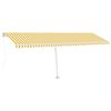vidaXL Käsin sisäänkelattava markiisi LEDillä 600x300cm keltavalkoinen