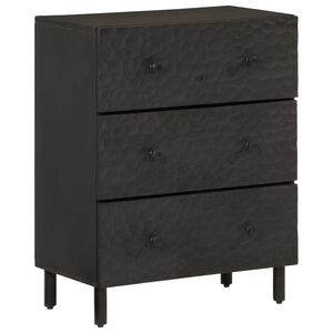 vidaXL Sivukaappi musta 60x33x75 cm t&auml;ysi mangopuu