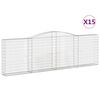 vidaXL Kaarevat kivikorit 15 kpl 400x30x120/140 cm galvanoitu rauta
