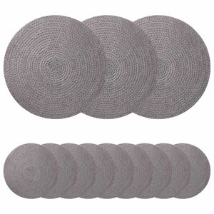 vidaXL Juutti Lautaset 12 kpl Harmaa 100% Tossa Juutti