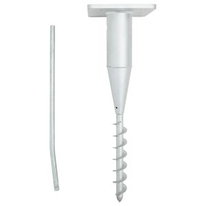 vidaXL Upotettu aurinkovarjon jalusta tangolla hopea 16x16x52 cm ter&auml;s