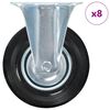 vidaXL Rullapy&ouml;r&auml;t kiinte&auml;t 8 kpl 125 mm