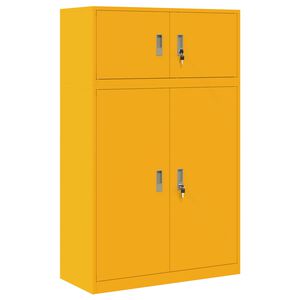 vidaXL S&auml;ilytyskaappi 2 kpl Sinappikeltainen 90 x 40 x 145 cm Ter&auml;s