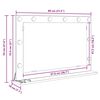 vidaXL Meikkipöydän peili LED -nauhavalot Savupähkinä 80 x 55 x 18 cm