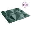 vidaXL Seinäpaneelit 12 kpl vihreä 50x50 cm XPS 3 m² timantti