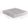 vidaXL Kelluvat sein&auml;hyllyt 4 kpl betoninharmaa 23x23,5x3,8 cm MDF