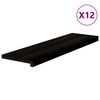 vidaXL Askelmat 12 kpl ruskeanmusta 90x25x2 cm t&auml;ysi tammi