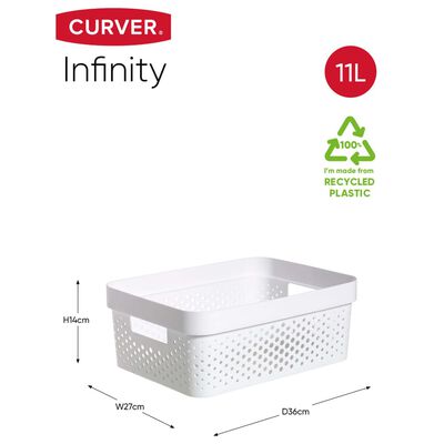 Curver Infinity säilytyslaatikkosarja 4 kpl 11 l + 17 l valkoinen