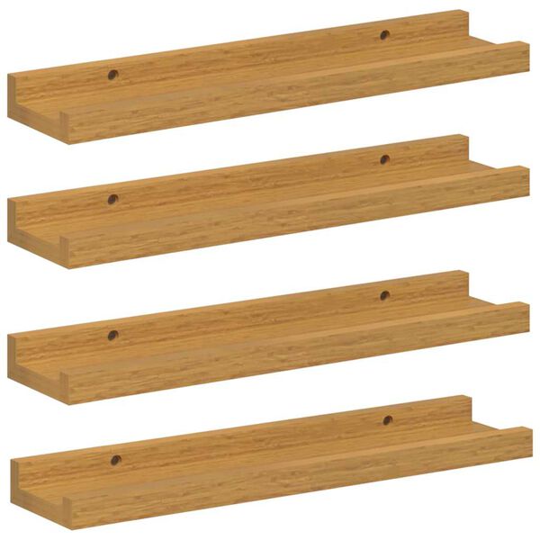 vidaXL Sein&auml;hylly hyllyll&auml; 4 pcs Beige 40 x 9 x 3 cm Tekninen puu