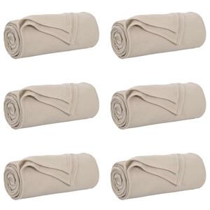 vidaXL Heittop&auml;&auml;llys 6 kpl Beige 170 x 130 cm 1.86 kg Fleese