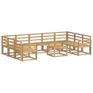 vidaXL Ulkosohvakokoelma 10 pcs valkoinen Tihe&auml; akasiapuu