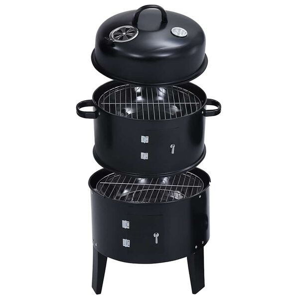 vidaXL 3-in-1 hiilisavustin BBQ-grilli 40x80 cm