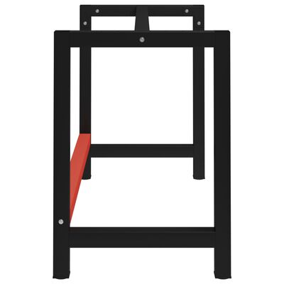 vidaXL Työpöydän runko metalli 120x57x79 cm musta ja punainen
