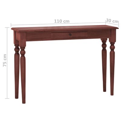 vidaXL Konsolipöytä klassinen ruskea 110x30x75 cm täysi mahonki