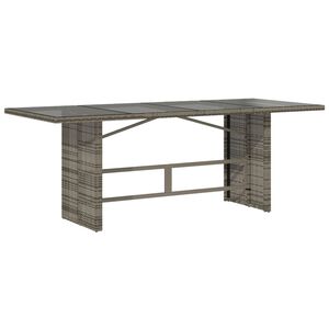 vidaXL Puutarhap&ouml;yt&auml; lasip&ouml;yt&auml;levy harmaa 190x80x74 cm polyrottinki