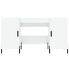vidaXL Työpöytä korkeakiilto valkoinen 140x50x75 cm tekninen puu