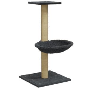 vidaXL Kissan kiipeilypuu sisal- raapimispylv&auml;&auml;ll&auml; tummanharmaa 74 cm