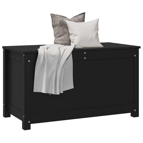 vidaXL S&auml;ilytyslaatikko musta 80x40x45,5 cm t&auml;ysi m&auml;nty