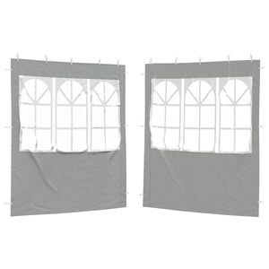 vidaXL Juhlateltan sivusein&auml; 2 kpl 200 x 195 cm Vaaleanharmaa