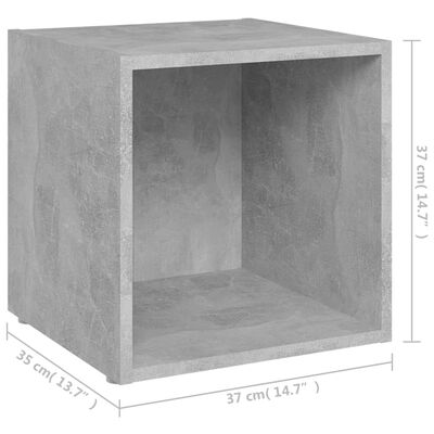 vidaXL TV-taso betoninharmaa 37x35x37 cm lastulevy