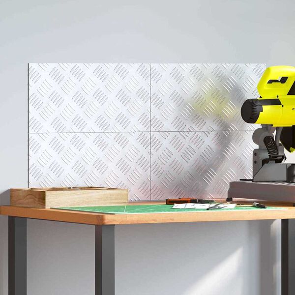 vidaXL Portaan askelma Suorakaide 4 pcs Hopea 40 x 20 cm Alumiini