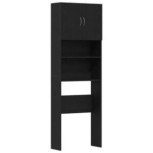 vidaXL Pyykinpesukoneen kaappi musta tammi 64x24x190 cm tekopuu