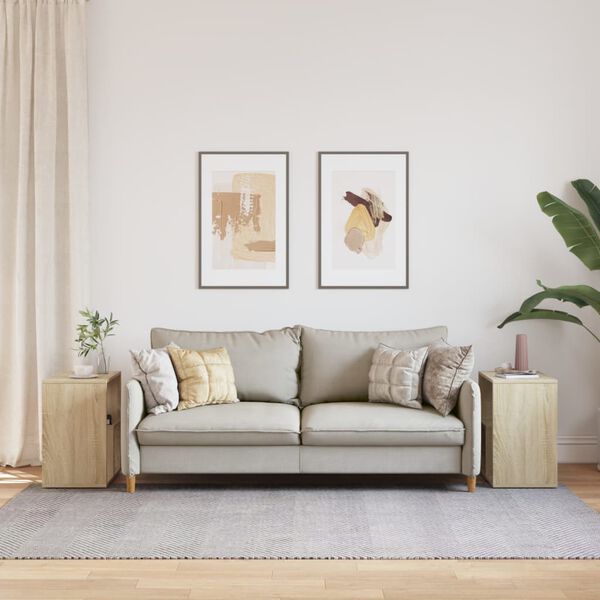 vidaXL Sivup&ouml;yd&auml;t 2 kpl Sonoma-tammi 50x30x50 cm tekninen puu