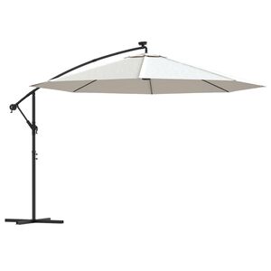vidaXL Aurinkovarjo cantilever LED ja ter&auml;stolppa 350 cm hiekka