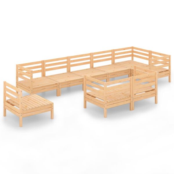 vidaXL 9-osainen Puutarhasohvasarja t&auml;ysi m&auml;nty