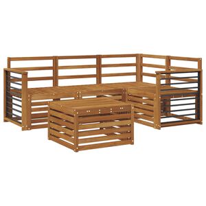 vidaXL Ulkosohvakokoelma 5 pcs Luonnollinen Tihe&auml; akasiapuu