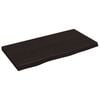 vidaXL Sein&auml;hylly tummanruskea 80x40x(2-4) cm k&auml;sitelty t&auml;ystammi